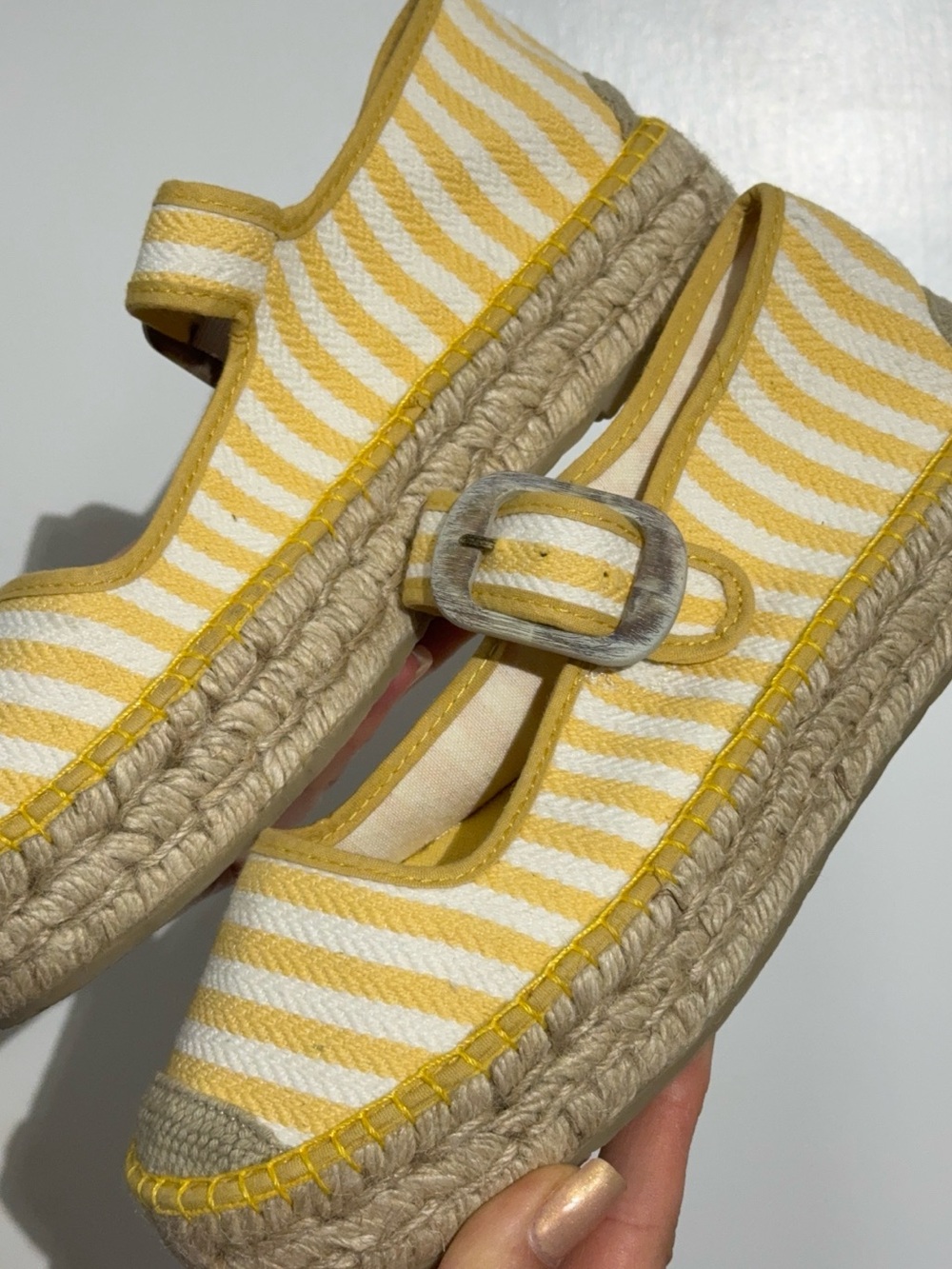 NWOT Free People Surfside 2.0 Espadrille Platform Mary Janes, Lemon Zest - Picture 6 of 15